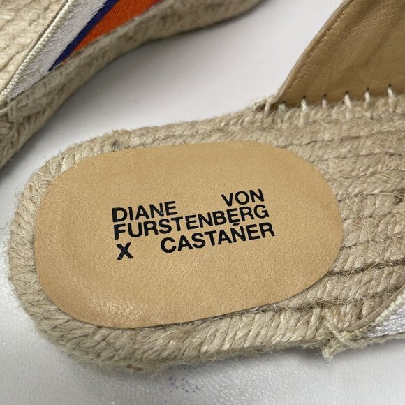 Diane Von Furstenberg x Castaner Paos Espadrille Sandals Womens 37 US 6.5 Stripe - Picture 8 of 12
